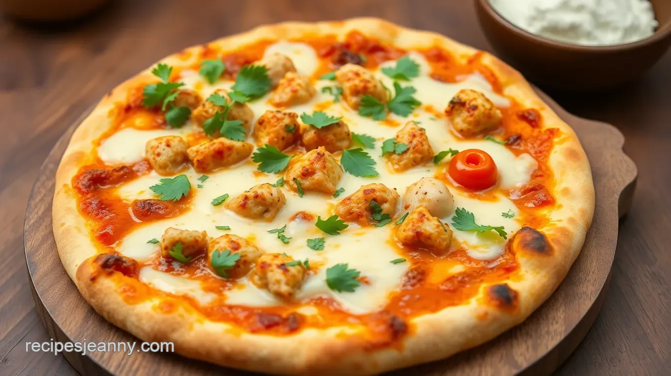 Homemade Chicken Tikka Pizza