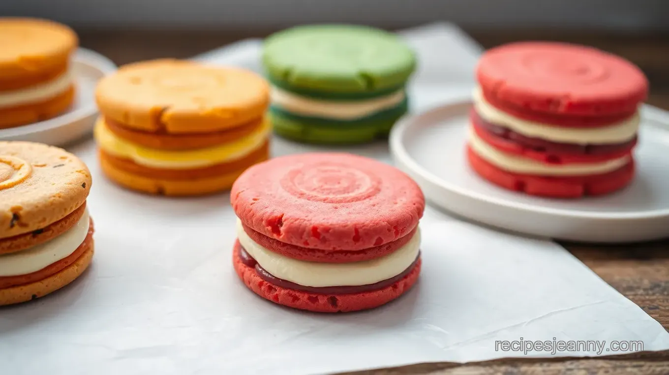 Layered Cookies with Vibrant Colors