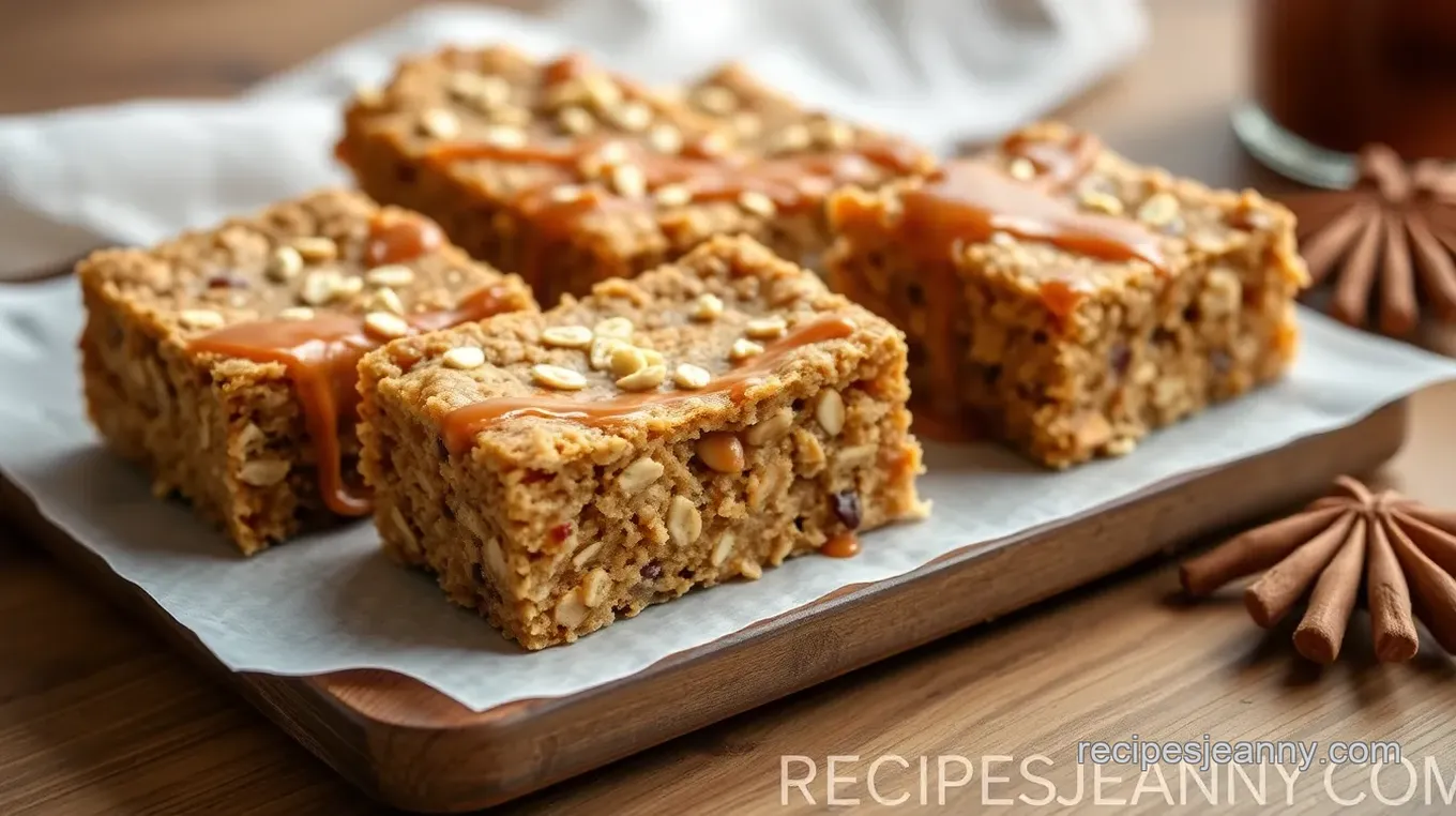 Salted Caramel Chocolate Chip Oat Cookie Bars