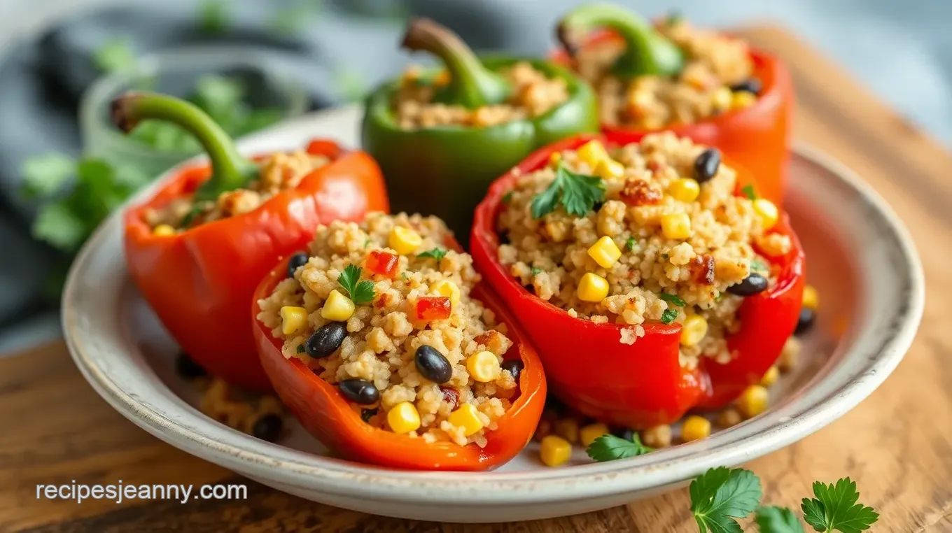 Quinoa and Black Bean Stuffed Peppers