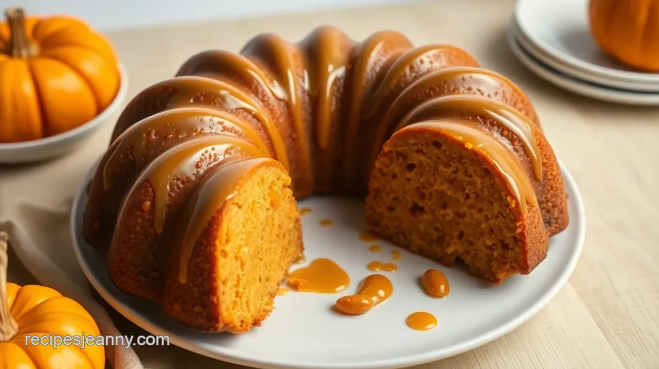 Butterscotch Pumpkin Bundt Cake Delight