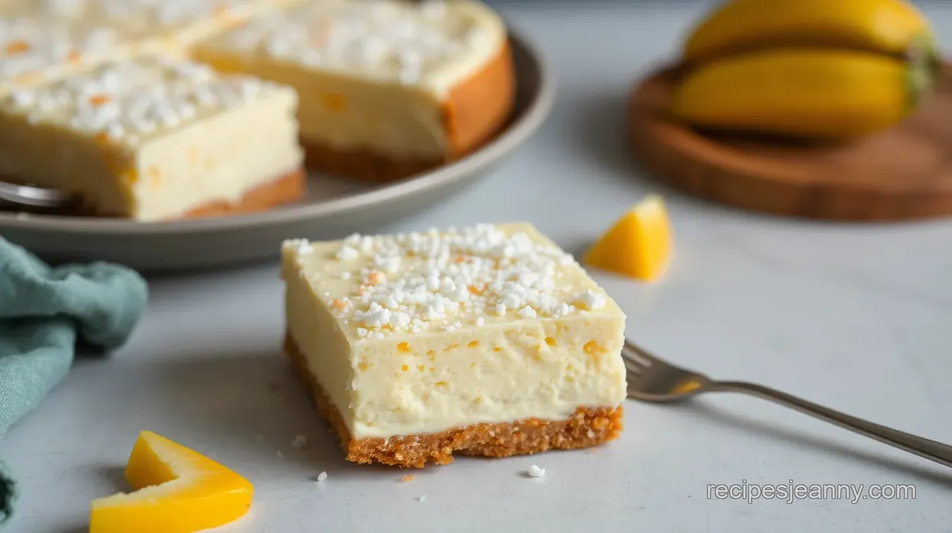 Coconut Mango Cheesecake Bars Delight