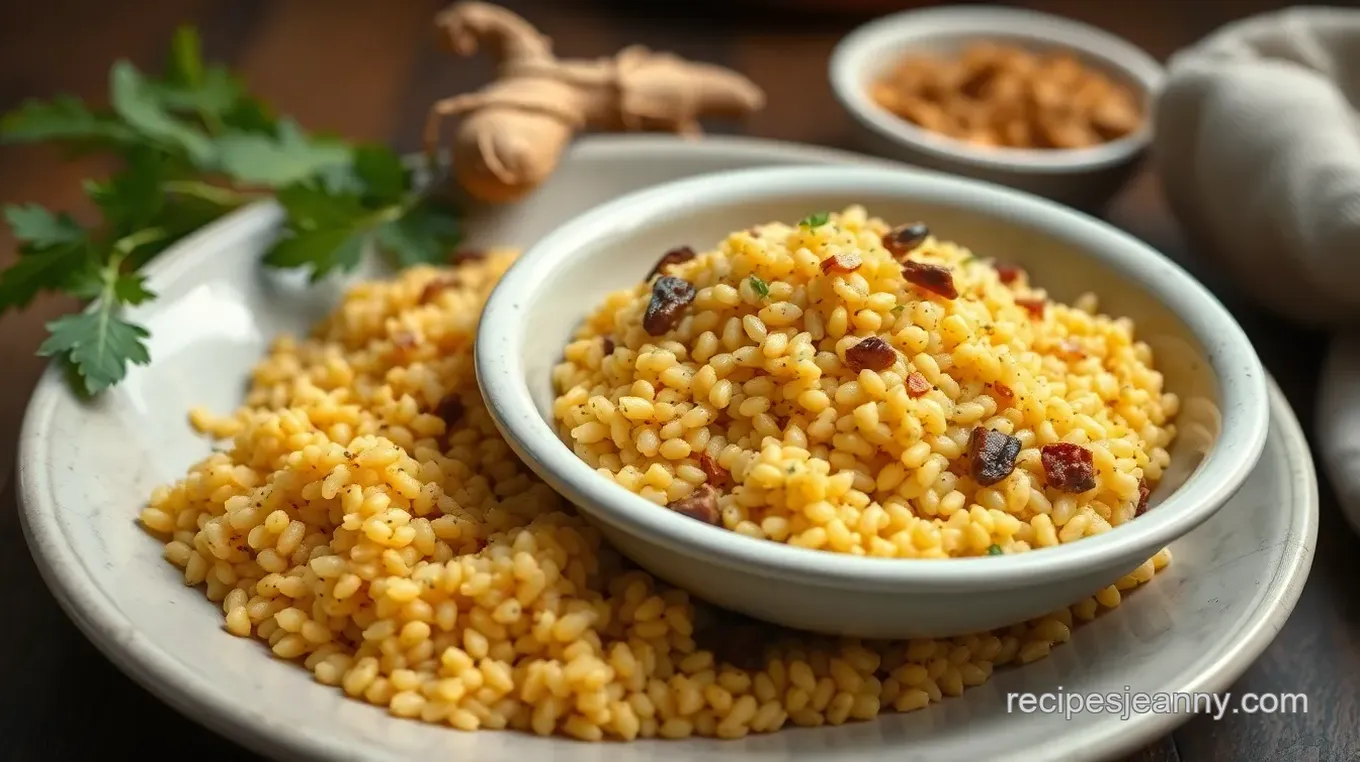 Cooked Millet Kanumfari with Dried Ginger