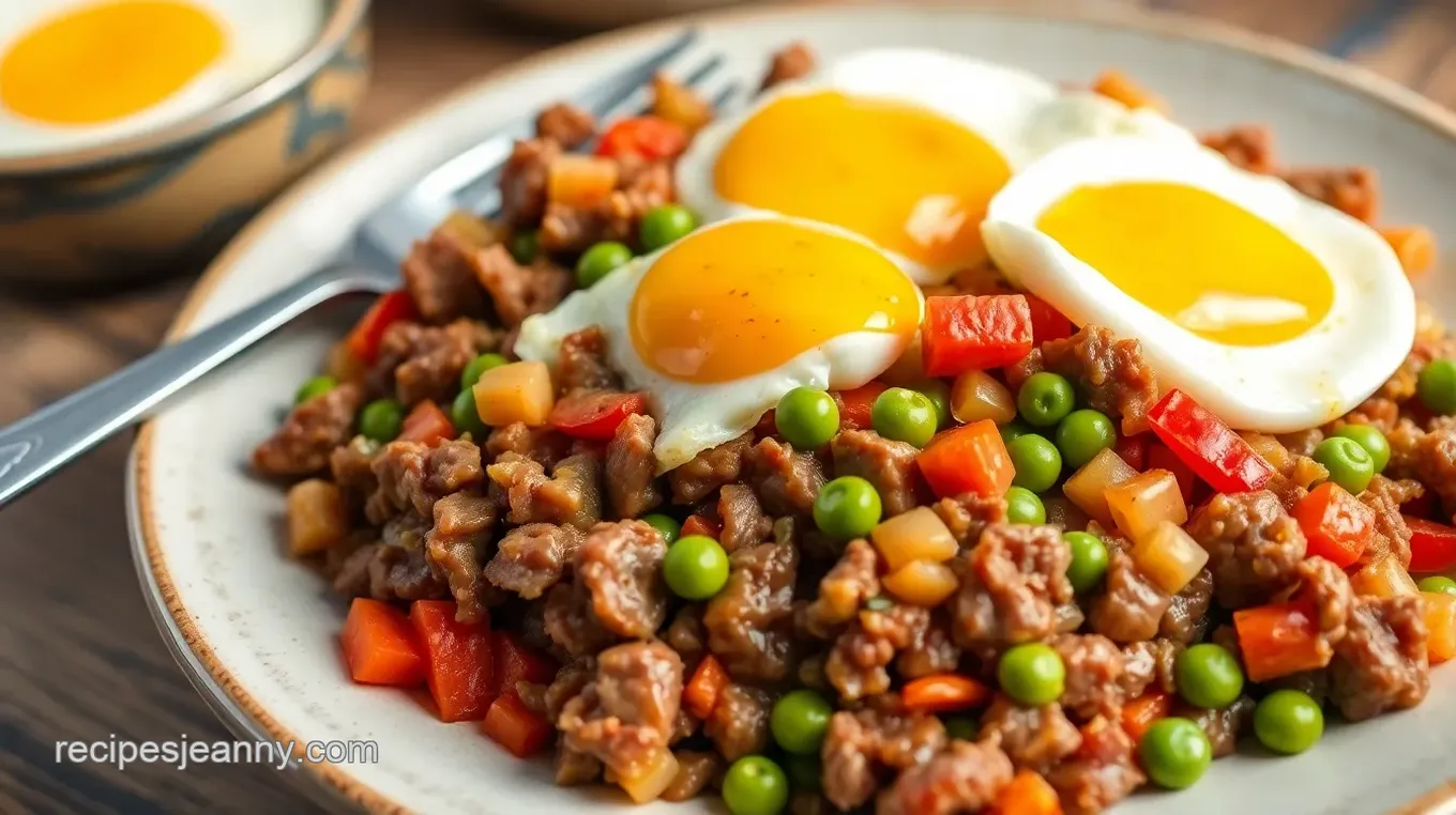 Canned Corned Beef Hash with Eggs