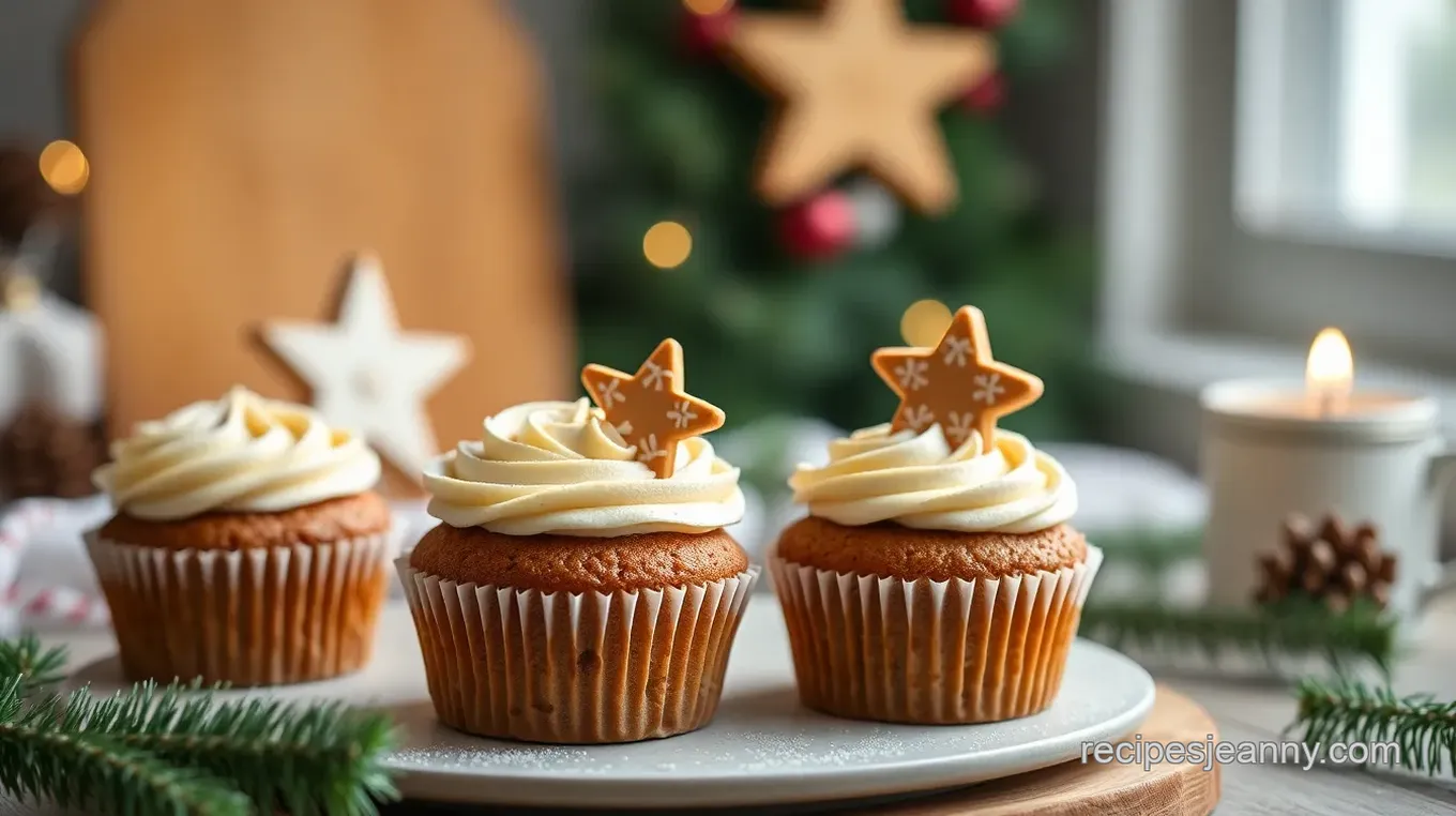 Festive Gingerbread Cupcakes Delight