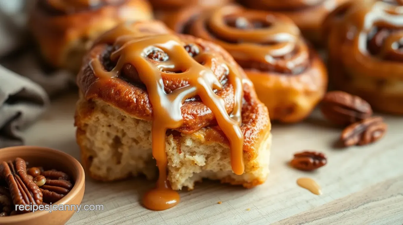 Fluffy Maple Pecan Rolls with Caramel Drizzle