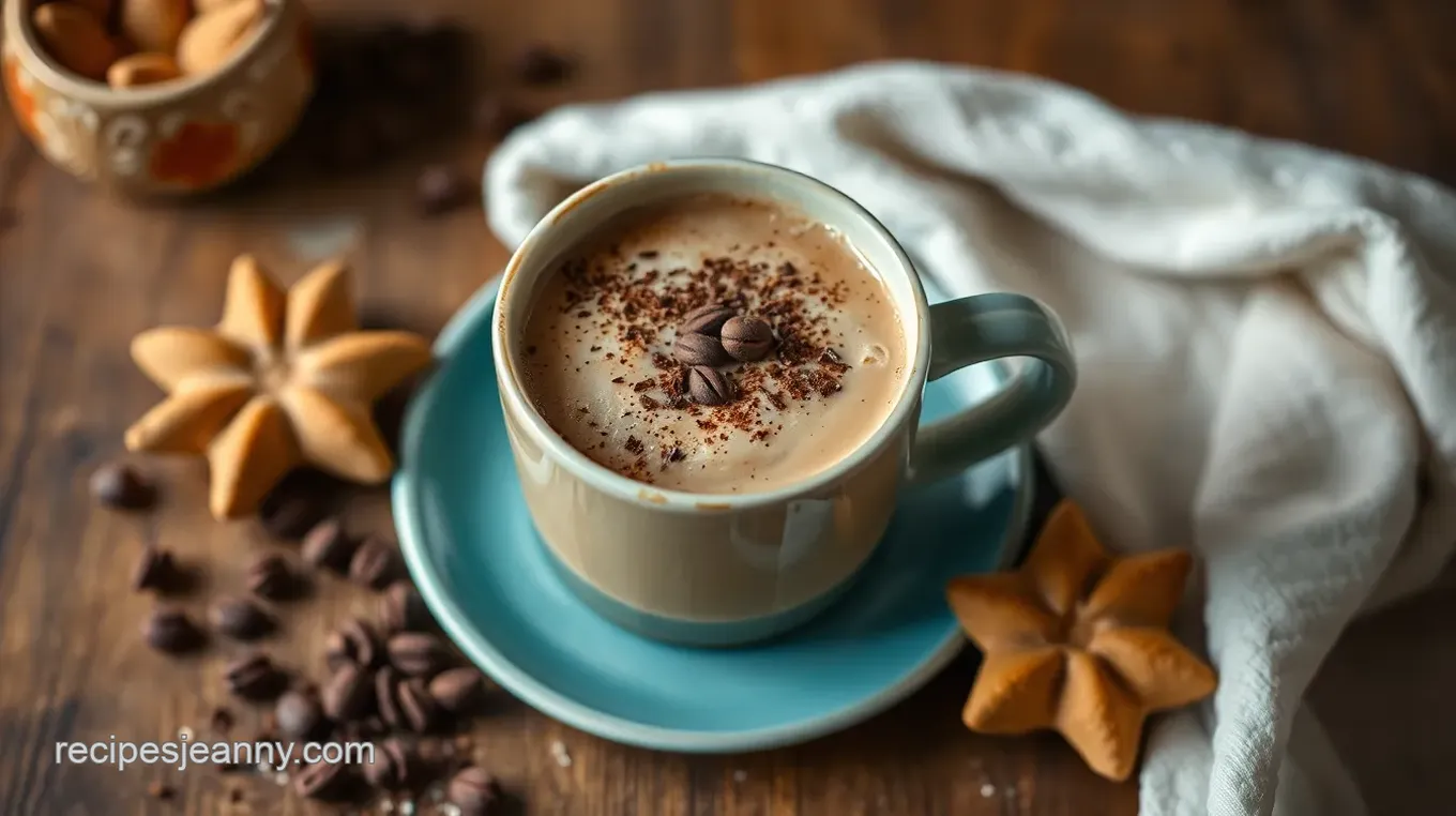 Frothy Coffee Delight with Chocolate Twist