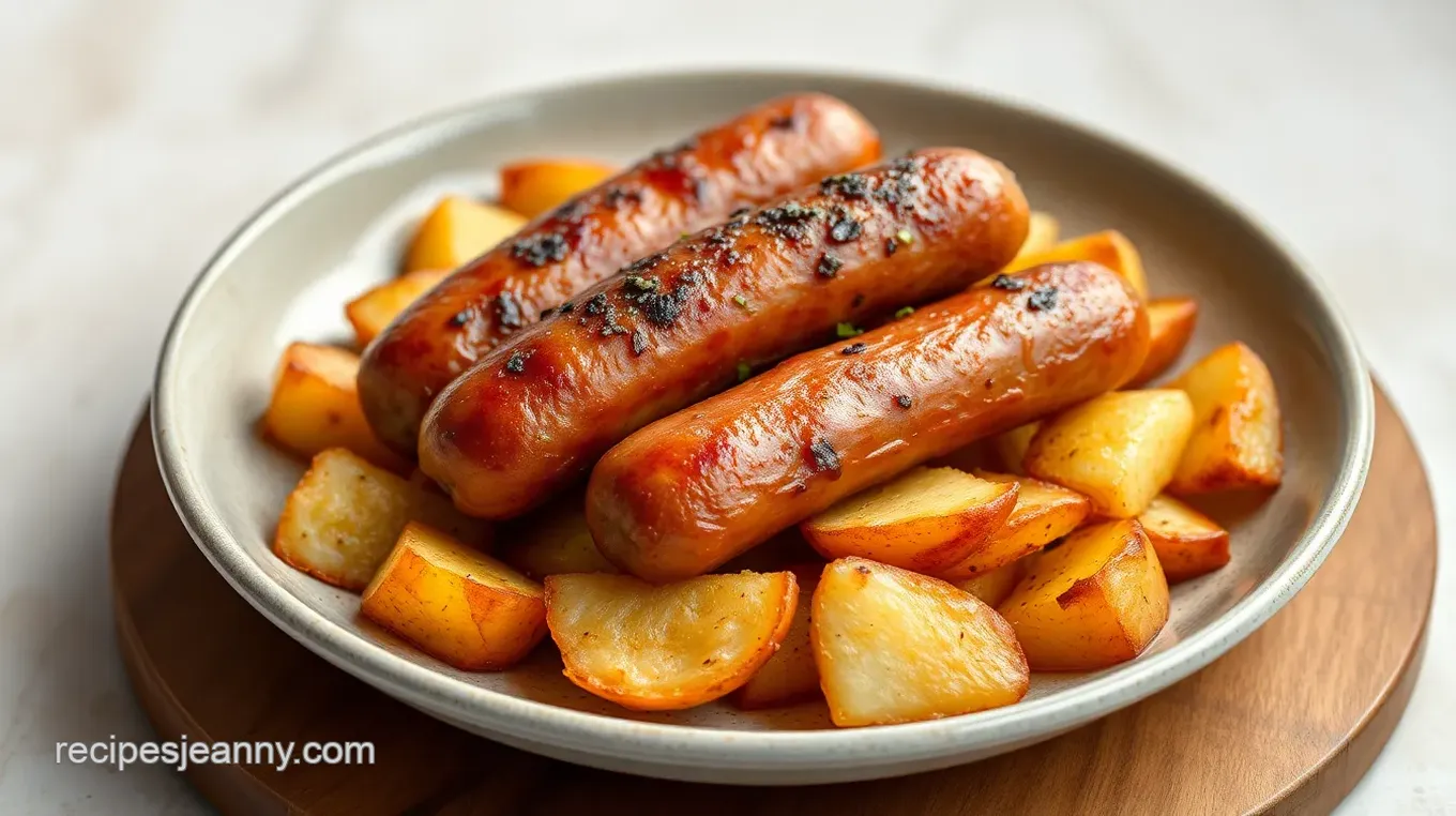 Frying Potatoes & Smokies with Tomato Delight