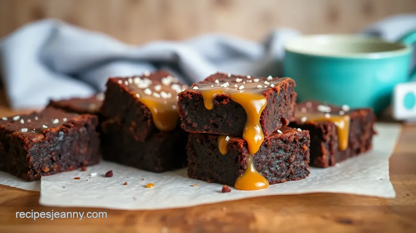 Gooey Salted Caramel Brownies