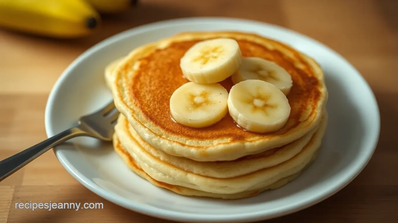 Mini Banana Pancakes with Honey Maple Syrup