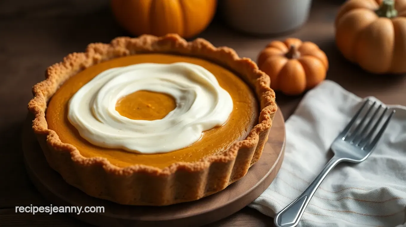 No Bake Pumpkin Pie with Creamy Filling