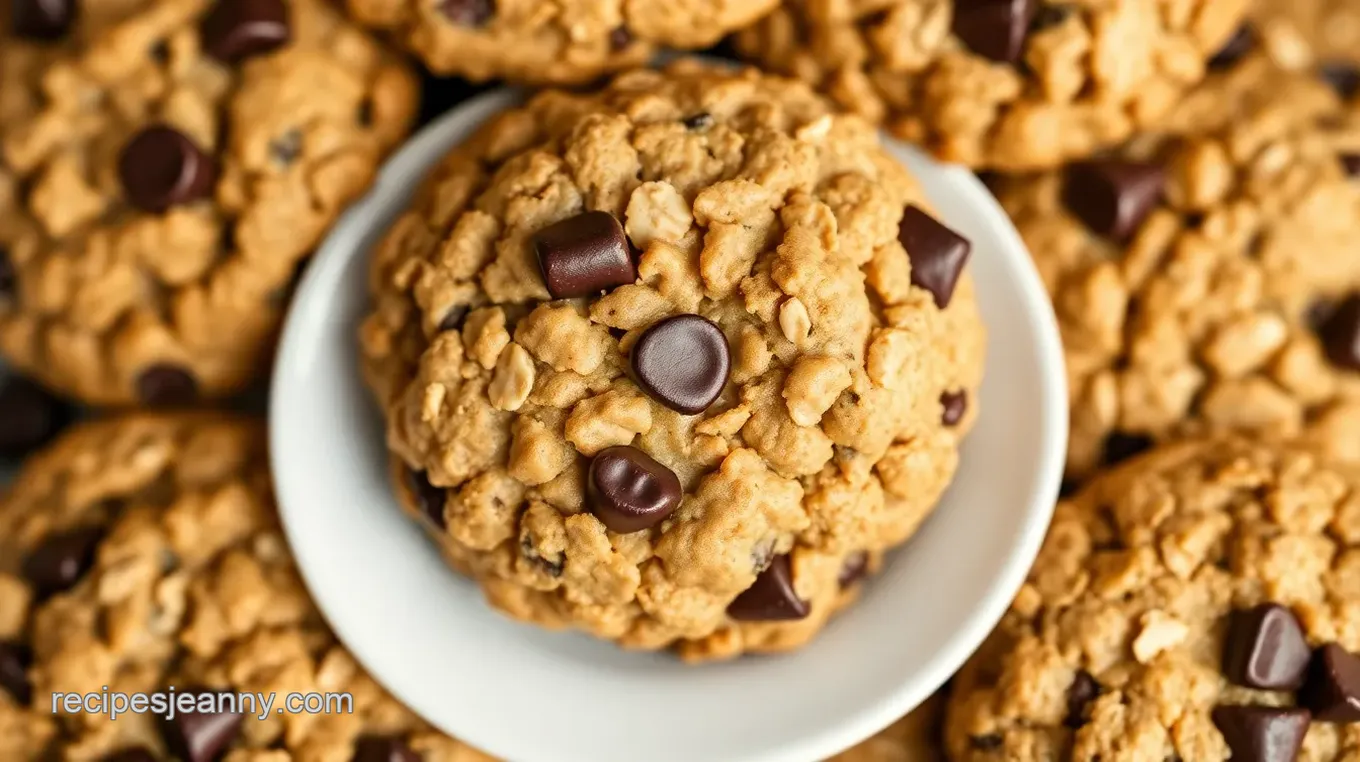 No Butter Chocolate Chip Oatmeal Cookies