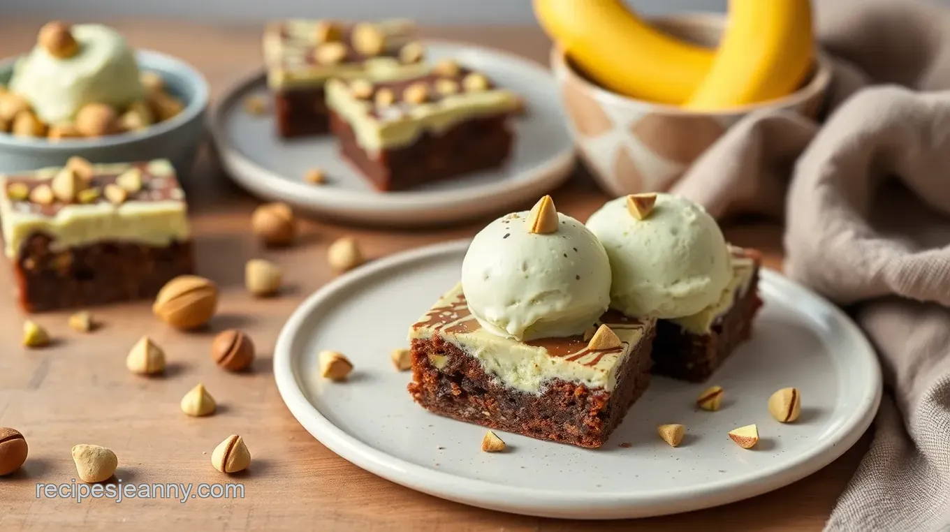 Pistachio Brownie Ice Cream Sandwiches