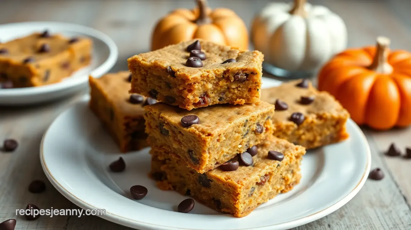 Pumpkin Pie Cookie Bars with Chocolate Chips