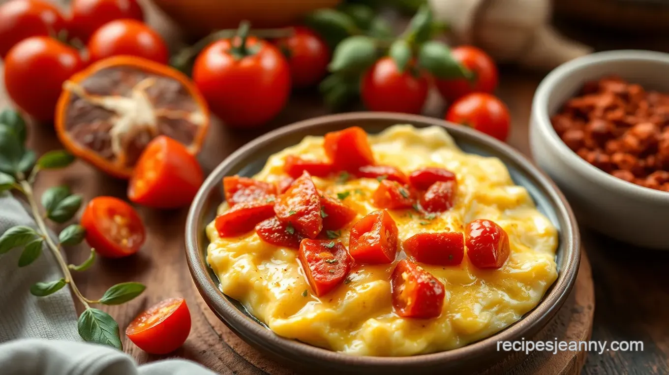 Scrambled Eggs with Tomatoes & Spice