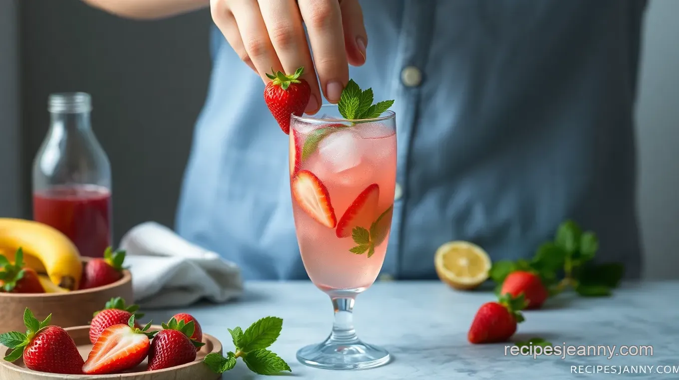 Stirred Strawberry Rhubarb Mojito Delight