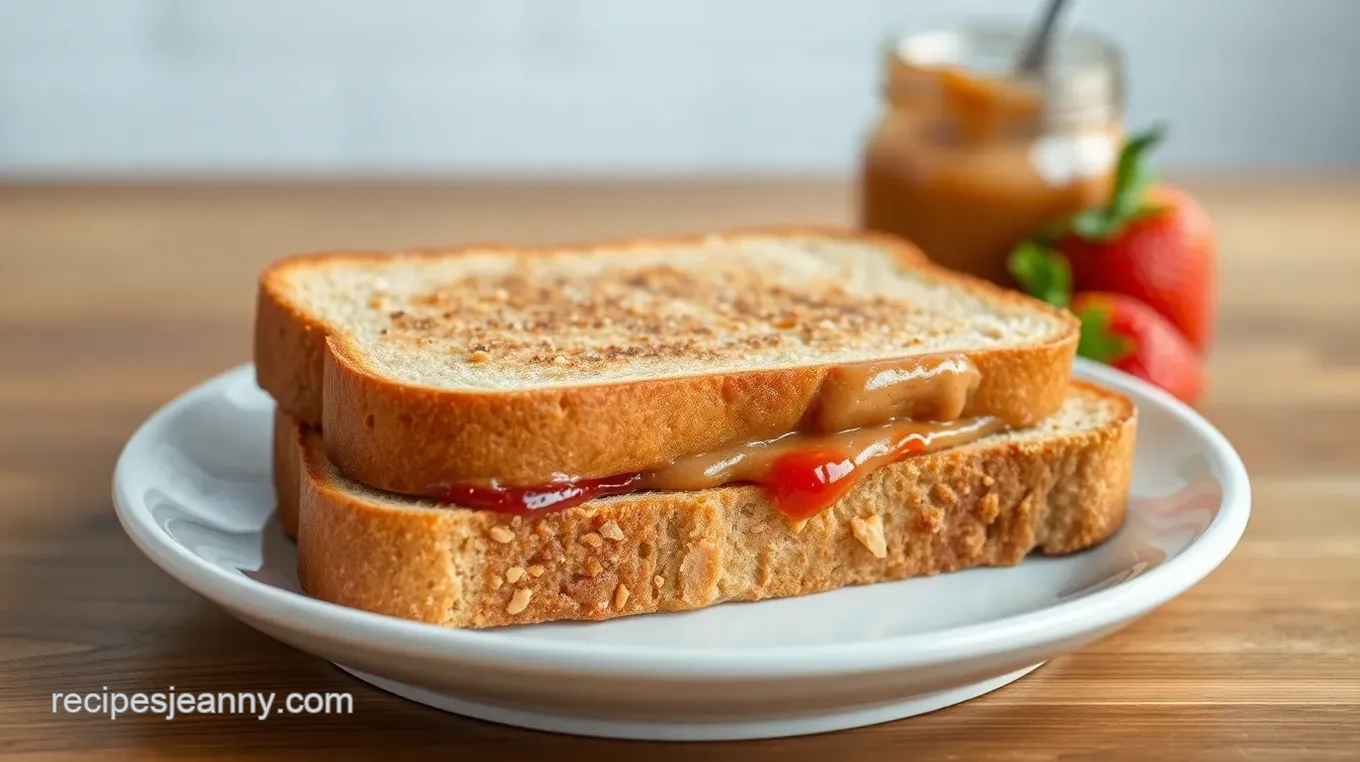 Bread Grain Peanut Butter and Jelly Sandwich