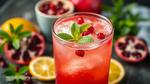 Mixing Pomegranate Mocktail with Exotic Flair