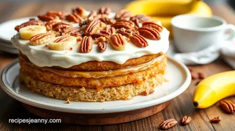 Delicious banana caramel pecan layer cake: The Ultimate Celebration Dessert recipe card