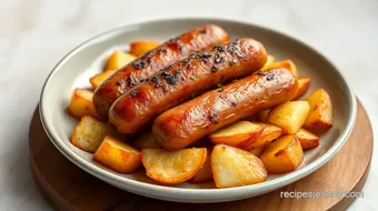 Fry Smoky Sausages with Crispy Potatoes