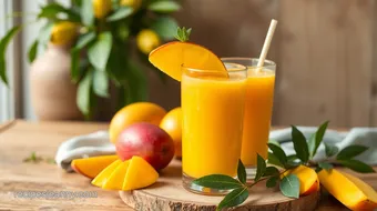 Blend Mangoes for Refreshing Summer Drink