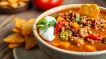 Quick Taco Soup with Crunchy Fritos Delight