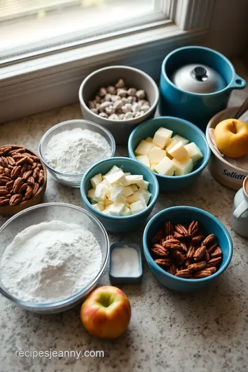 Delicious Apple and Pecan Danish Pastry Tart ingredients