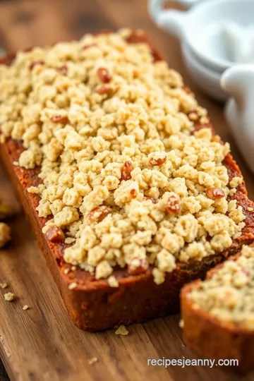 Banana Bread with Crumb Topping presentation