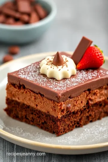 Decadent Chocolate Mousse Cake presentation