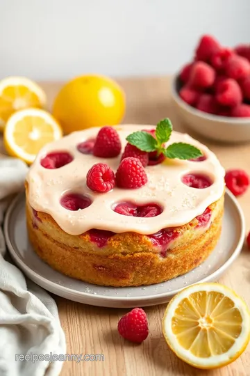 Lemon Raspberry Cake presentation