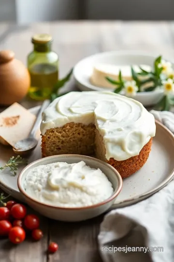 Moist Olive Oil Cake with Whipped Frosting ingredients