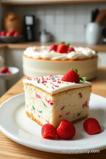 Strawberry Funfetti Cheesecake Cake steps