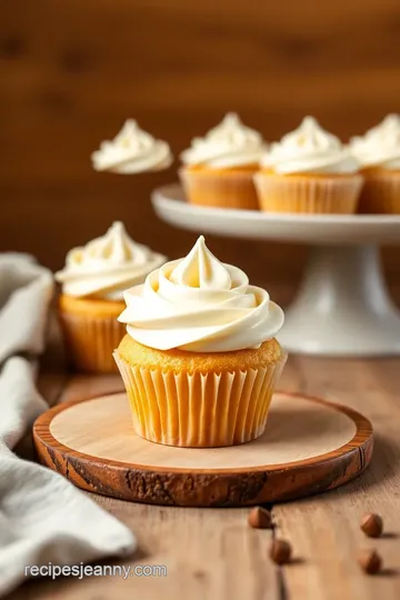 Vanilla Cupcakes with Silky Buttercream presentation