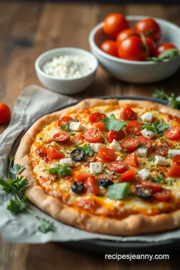 Homemade Veggie Pizza presentation