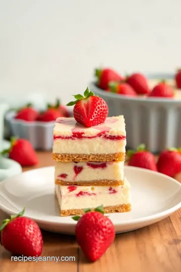 Baking Strawberry Cheesecake Bars Delightfully presentation