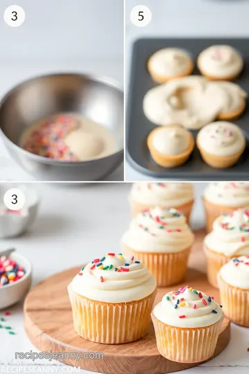 Delightful Vanilla Cupcakes with a Rainbow of Sprinkles steps