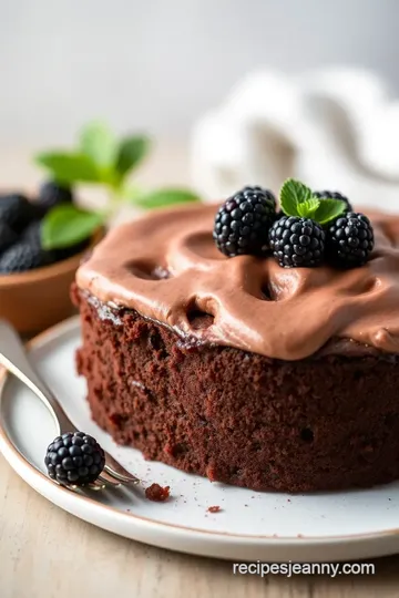 Blackberry Chocolate Cake presentation