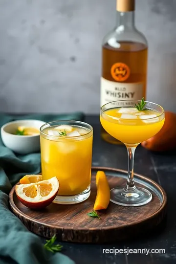 Blend Whiskey Mango Cucumber Delight presentation