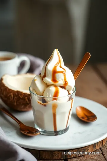 Chilled Coffee Delight: Vegan Cookie Dough Ice Cream presentation