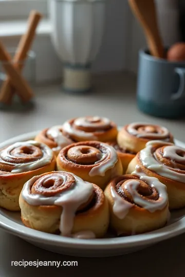 Cinnamon Rolls with Heavy Whipping Cream presentation