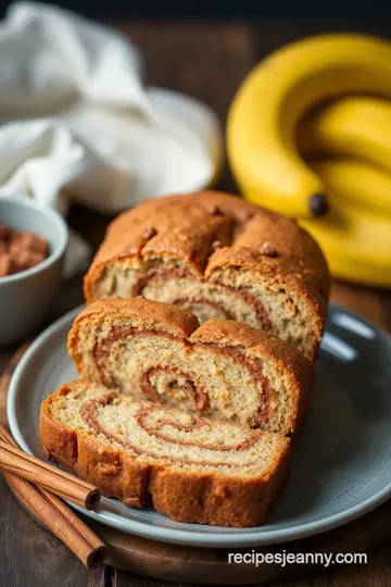 Cinnamon Swirled Banana Bread Delight presentation