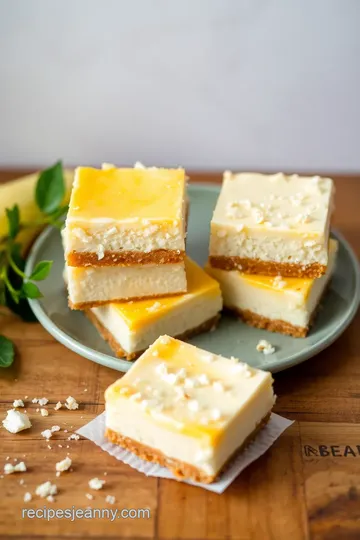 Coconut Mango Cheesecake Bars Delight presentation