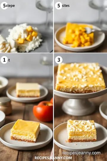 Coconut Mango Cheesecake Bars Delight steps