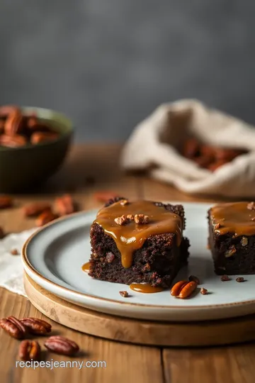 Decadent Brownie Turtle Pie presentation