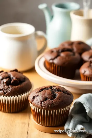 Decadent Double Chocolate Muffins presentation