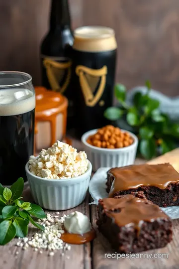 Decadent Guinness Brownies with Caramel Topping ingredients