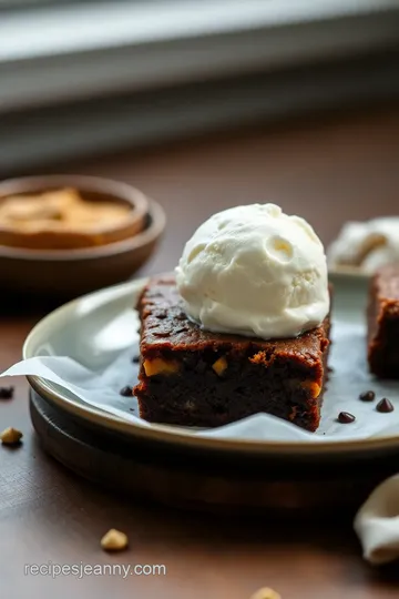 Decadent Peanut Butter Brownie Ice Cream Treats presentation