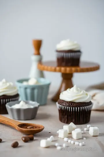 Baked Chocolate Cupcakes with Marshmallow Frosting ingredients