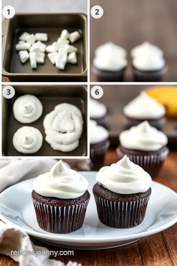 Baked Chocolate Cupcakes with Marshmallow Frosting steps