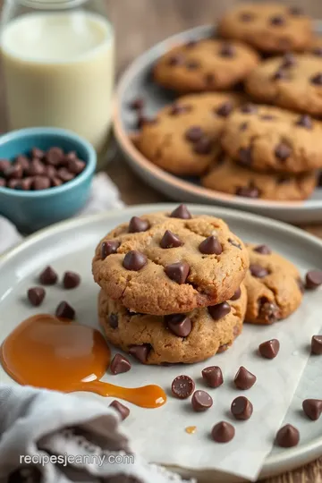 Decadent Salted Caramel Chocolate Chip Cookies presentation